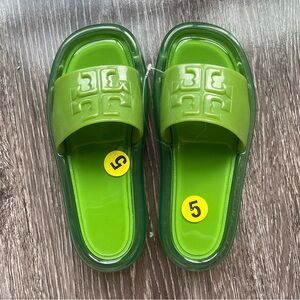 Tory Burch Bubble Jelly Slides - Peridots